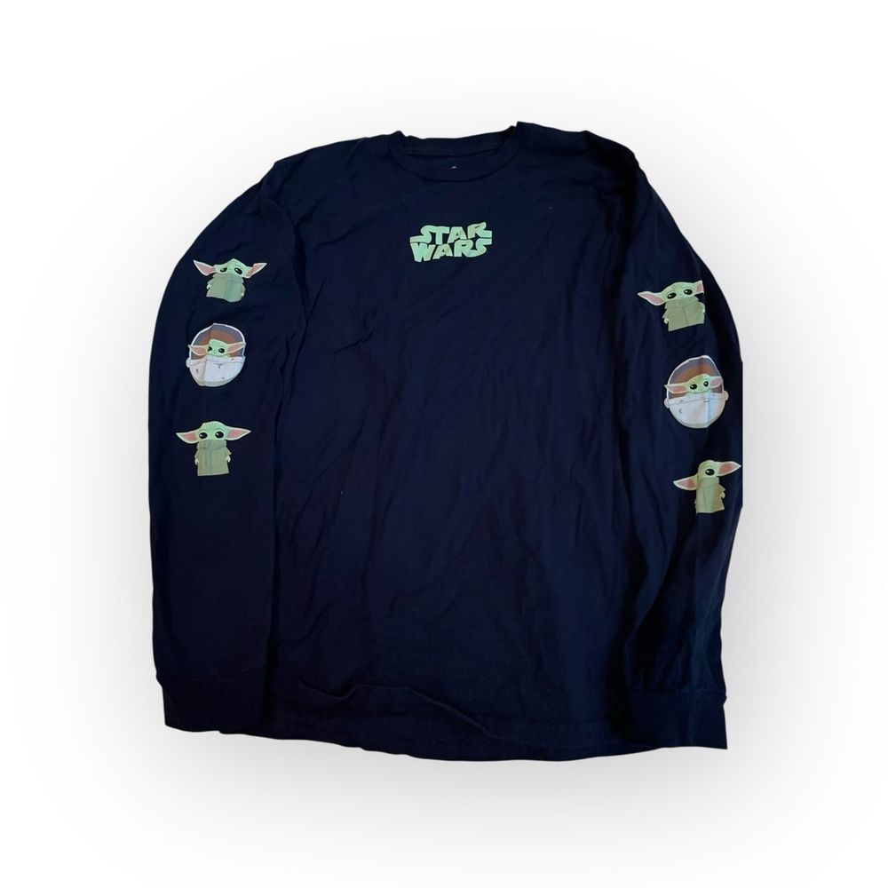 EUC Star Wars Long Sleeve T-Shirt Women’s Size M Black with Groku Graphic